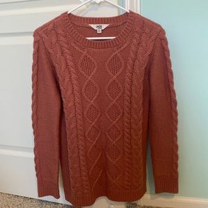 BB Dakota sweater. Great dusty rose color openings in sleeve.